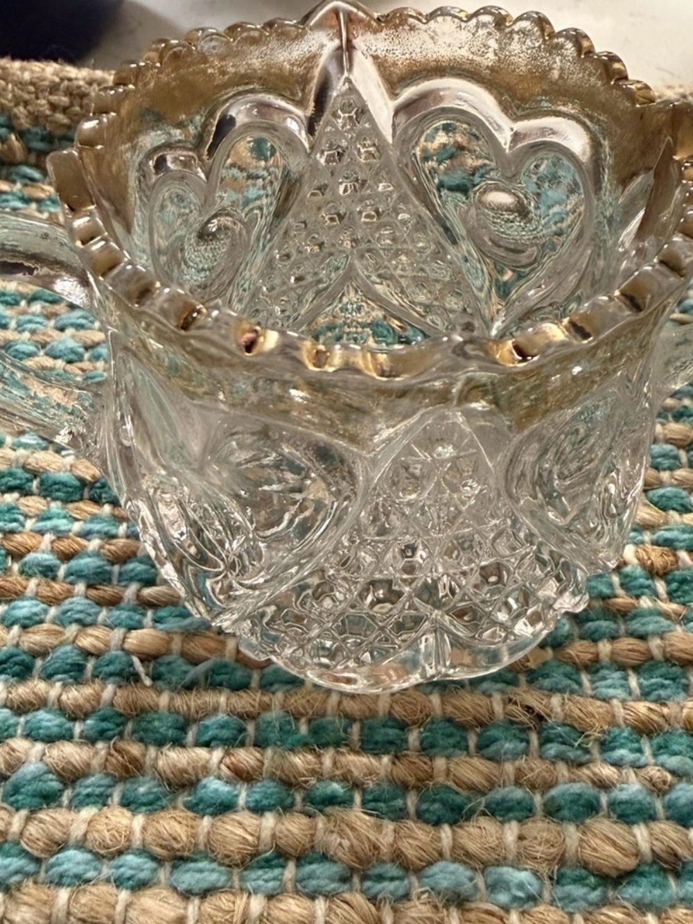 Clear Glass Heart-Pattern Decorative Bowl by